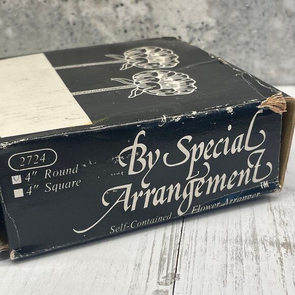 VINTAGE By Special Arrangement 4" Round Black Floral Flower Frog Two's Company - Picture 4 of 9